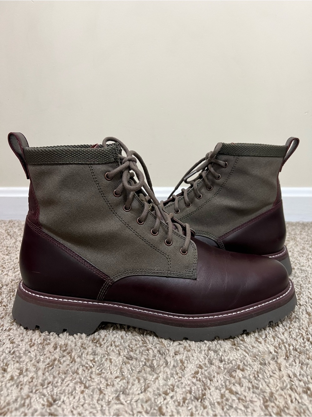 Cole Haan American Classics Plain Toe Boot Bloodstone-Deep Olive Waterproof Sz 9